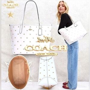 Coach City Tote Bag With Star Print NWT